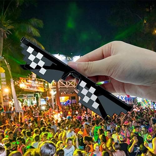 Lorigun Thug Life Glasses Pixel Sunglasses for Party, Deal with it Glasses Bachelor Party Decor thumbnail 6