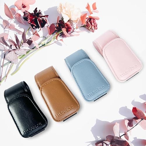 TILDOSAC Sunglasses Holder for Car Visor, Leather Magnetic Sunglass Holder for Car with Clip, Pink thumbnail 6