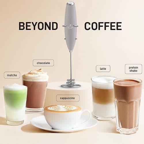 Zulay Kitchen Patented Tornado Triple Whisk Milk Frother with 4 Duracell Batteries – Handheld Foam Maker for Coffee, Lattes, Matcha & Hot Chocolate – Rich, Creamy Froth in Seconds thumbnail 4