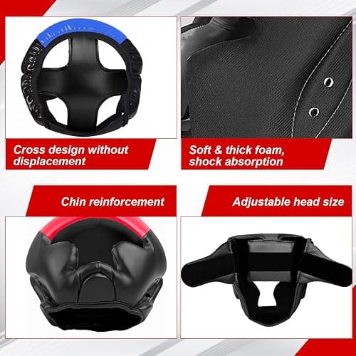 2 Pack & 1 Pack Boxing Headgear - Sparring Safety Head Guard for MMA, Kickboxing, Muay Thai, Boxing - Men, Women, Kids thumbnail 4