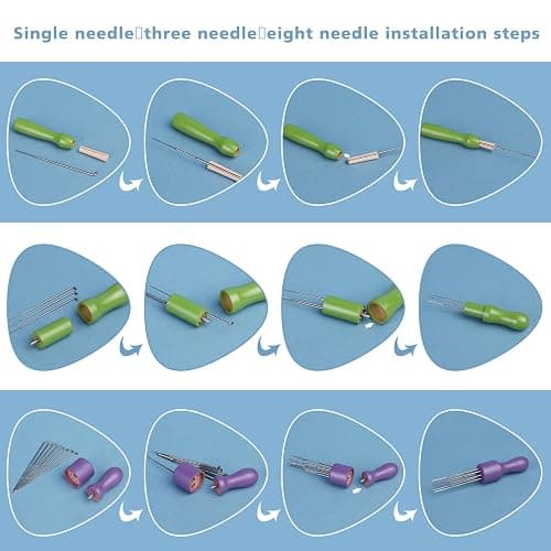 kdafio 74 Needle Felting Tools, Needle Felting Kit with Hand Carders Wooden Wool Carders Needle Felting with Needle Leather Finger Protector for DIY Felting Wool Projects thumbnail 3