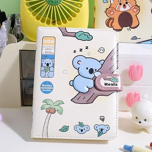 Kawaii Journal Notebook for Kids, Cute Notebook To Do List, Travel Planner Zoo Theme Girls Diary 224 Pages with Magnetic clasp (Koala) thumbnail 2