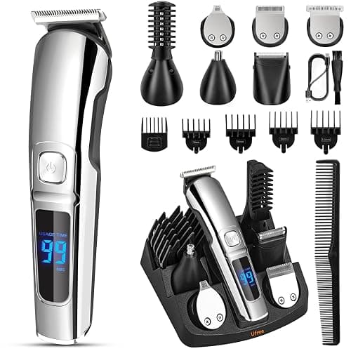 Ufree Beard Trimmer for Men, Waterproof Electric Razor for Nose, Body, Face & Mustache, Cordless Hair Clippers Shavers Grooming Kit, Gifts for Men Husband Father - Image 1