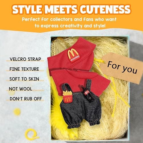 AICase for Lububu Clothes/for Lububu Outfits,Clothes Set for Lububu 17cm Doll,3 Piece Set Hat Clothing for la-bubu, Boys and Girls Stylish Adorable Dolls Clothes Accessories (No Doll)_01 thumbnail 7