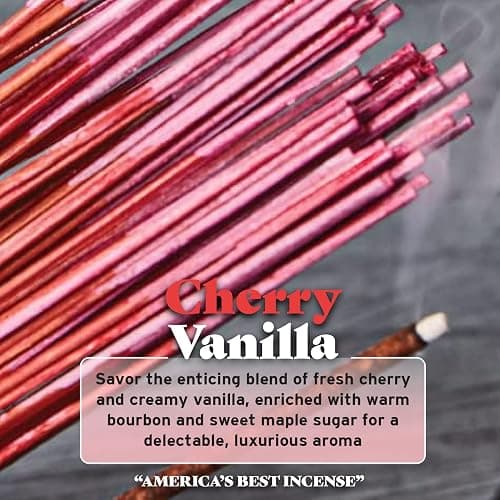 Wild Berry Incense Sticks - Cherry Vanilla - Fresh Cherry Blend with Rich Vanilla - Hand Dipped in The USA (100 Count) thumbnail 3