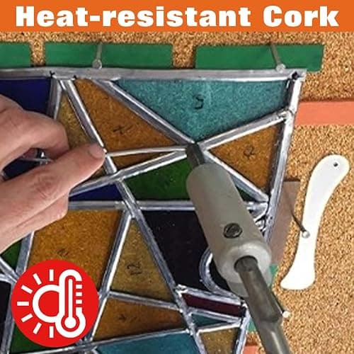 LEONTOOL Surface de Travail en vitrail résistant à la Chaleur avec 2 brunissoirs Outils en vitrail Tapis de Coupe pour la Protection de la Table et du comptoir Bricolage Pliage Encorchage Brunissage thumbnail 5