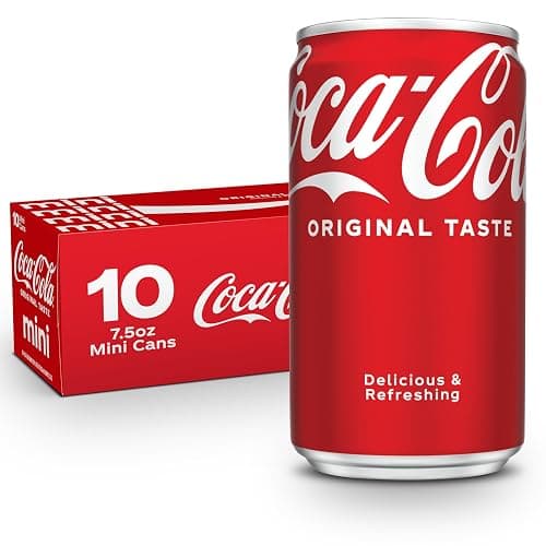 Coca-Cola Soda Soft Drink Fridge Pack Mini Cans, 7.5 fl oz, 10 Pack | A caffeinated fizzy drink that fits any occasion - Image 1