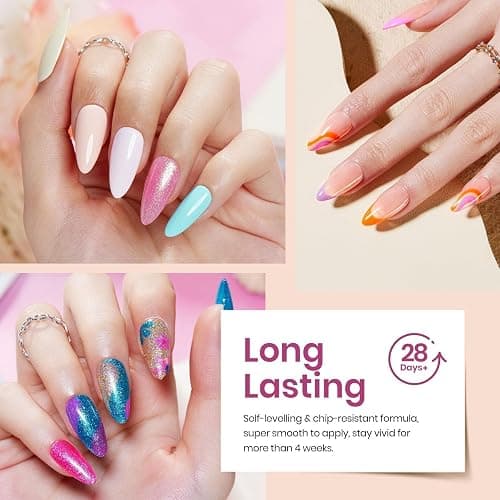 Beetles Fall Gel Nail Polish Set, 36 Colors Gel Polish Set Sparkle Red Pink Glitter Black Nail Kit Free Journey Collection with 3Pcs Base Top Coat Soak off Uv Gel Polish Manicure Kit thumbnail 5