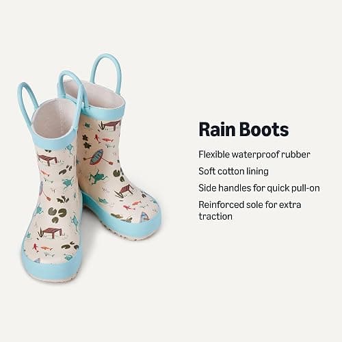 Amazon Essentials x Sofia Grainge Unisex Toddlers' Waterproof Rubber Rain Boots thumbnail 3