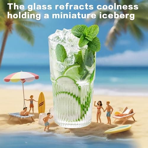 Luiaiog 18.5oz Glass Cups with Lids and Straws - Set of 4 Reusable Tumblers, Thickened Shatter-Resistant Glass, Ideal for Iced Coffee, Smoothies, Cocktails, Juices - Elegant & Durable Drinkware thumbnail 8