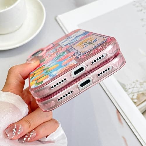 Jefonha Compatible with iPhone 17 Case Cute Aesthetic for Women Girls, Classic Retro Italian Lemon Flowers Vintage Collage Phone Case, Shockproof Protective Cover thumbnail 4