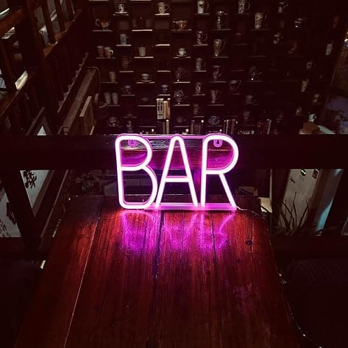 Neon Bar Signs For Home Bar, Led Party Wall Decor Usb Powered Man Cave Neon Light For Bar Cart Decor, Bistro, Club, Pub, Business, Valentine Gifts (pink) thumbnail 7