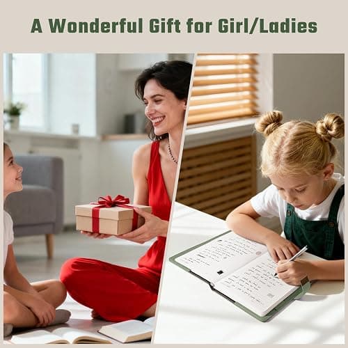 Ovesmusl Diary with Lock for Girls A5 Leather Diary for Women 260 Pages 100 GSM Refillable Journal with Lock for Teens Secrets Flower Journals with Combination Passwords, 5.7"x8.3", Green thumbnail 7