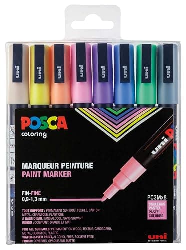 POSCA Set 8 MARQUEURS PC3M Pochette Pastel - Image 1