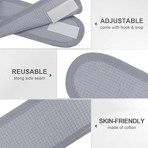 TopTie 4PCS Cotton Spa Facial Headband Waffle Terry Cloth, Gray Hair Wrap for Skincare Face Washing thumbnail 3