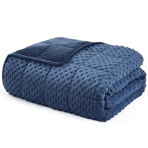 L'AGRATY Weighted Blanket for Adult - 60"x80" 15lbs Minky Dots Heavy Blanket with Glass Beads Soft Breathable for All-Season Summer Fall Winter Thick Comfort for Sleeping - Image 1
