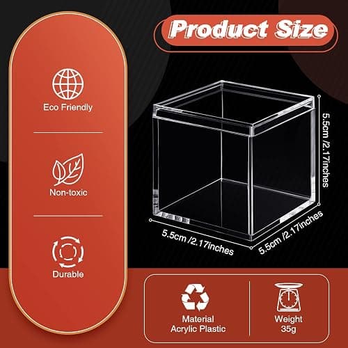 Blulu 12 Pieces Clear Acrylic Plastic Square Cube Small Acrylic Box Storage Containers with Lid Stackable Cube Containers with Lid for Candy Jewelry Display(2.2 x 2.2 x 2.2 inch) thumbnail 3