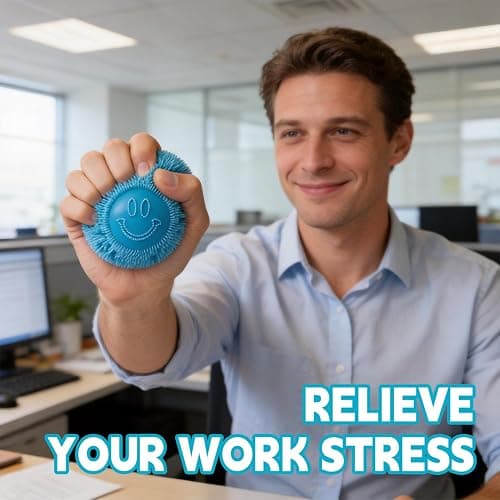 Fuzz Ball Squishy Stress Ball Slow Rising Memory Foam Fidget Squishy Fuzz Balls Adults Anxiety Stress Relief Toys - Blue thumbnail 5