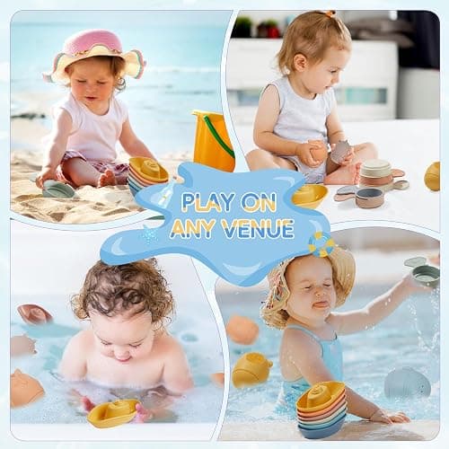 Baby Bath Toys 16 Pack Easy-Clean & Squeezable Silicone Bath Toys for Babies 6-12 Months Mold Free Bath Toys Toddlers 2-4 Bathtub Water Pool Toys thumbnail 7