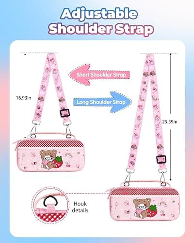 Gurgitat for Nintendo Switch 2 Carrying Case - Bear Cute Kawaii Design with Handle and Strap for Switch 2 2025 Travel Cases Portable Storage Carry Protective Hard Shell for Women Girls Boys Teens thumbnail 4