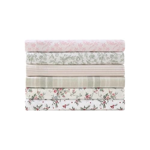 Laura Ashley - Flannel Sheets Twin Size, Anti-Pilling & Wrinkle Resistant Cotton, Touchably Soft for All-Season Comfort - Bed Sheets with Matching Pillowcase & Fitted Sheet (Antoinette Pink) thumbnail 6