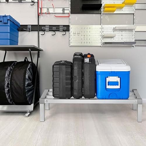 VEVOR Aluminum Dunnage Rack, 36” x 20” Commercial Food Floor Rack, 8” Off The Floor, 1000 lbs Capacity All-Welded Aluminum Storage, for Storage in Restaurants, Kitchens, Garages and Vehicles thumbnail 2