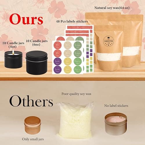 SAEUYVB Candle Making Kit, Candle Making Kit for Adults - DIY Starter Soy Candle Making Supplies-Including Soy Wax,Electric Stove,Melting Pot,Candle Wicks,Rich Scents,Stickers,Etc thumbnail 5