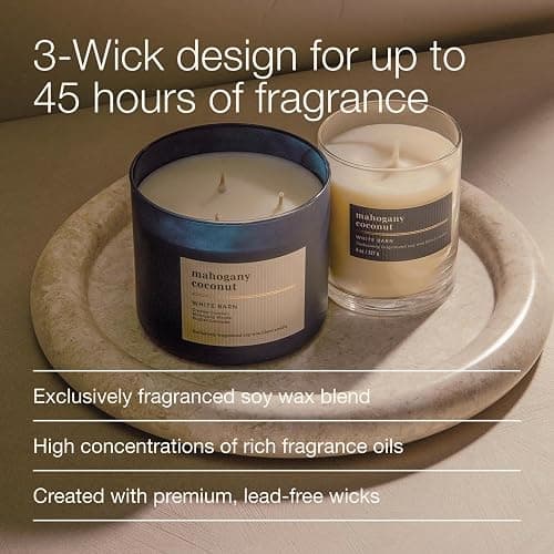 Bath & Body Works 3-Wick Candle, Mahogany Coconut, Soy Wax Blend, 14.5 oz | Room-Filling Warm Home Scent with Strong Throw, Exclusively Fragranced Soy Wax Blend, Burns Up to 45 Hours, Great Gift thumbnail 4