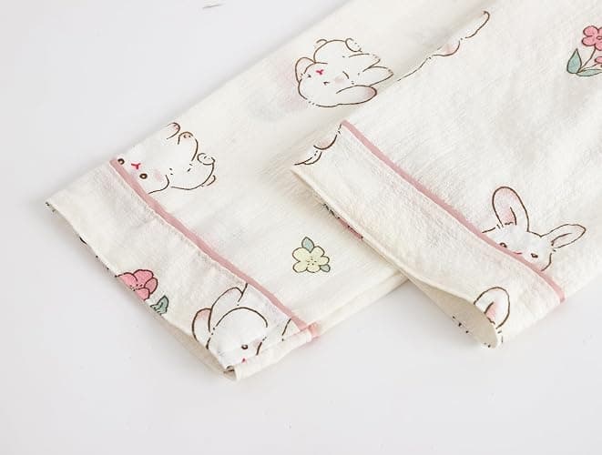 Hupohoi Big Girls Button Down Pajama Set 3pcs Short Sleeve Long Pants with Shorts Crepe Wrinkled Fabric Sleepwear Nighty thumbnail 6