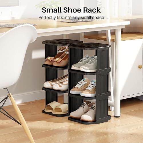 Kitstorack Vertical Shoe Rack: 8 Tiers Stackable Shoe Rack for Closet DIY Free Standing Shoe Organizer Small Shoe Shelf for Small Spaces and Narrow Spaces Plastic thumbnail 8