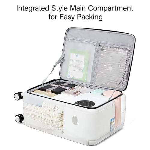 Hanke 24 Inch Checked Luggage with Wheels, Top Opening Hard Shell Suitcases for Travelling TSA Luggage Durable Aluminum Frame Luggage Bag with Wide Handle(Grey) thumbnail 7