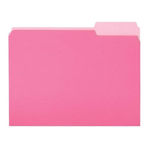 Amazon Basics File Folders, Letter Size, 1/3 Cut Tab, Pink, 36-Pack - Pink - Image 1