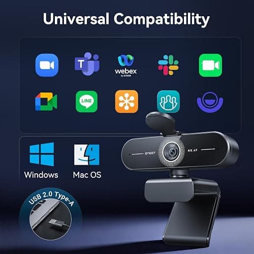 EMEET C60E 4K Webcam for Streaming & Gaming，PDAF Autofocus | Dual Mics, Live Streaming Camera with Auto Light Correction, Plug & Play USB Webcam for PC & Mac thumbnail 9