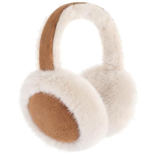 Clothirily EarMuffs for Women, Faux Fur Warm Ear Muffs for Winter, Foldable Winter Ear Covers, Fuzzy Ear Warmers for Women - Image 1