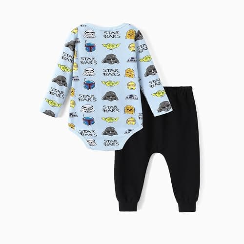 Disney Winnie the Pooh Yoda Minnie Mouse Creeper Bodysuits Baby Girl/Boy Organic Cotton Long Sleeve Fall Outfits 0-18 Months thumbnail 2