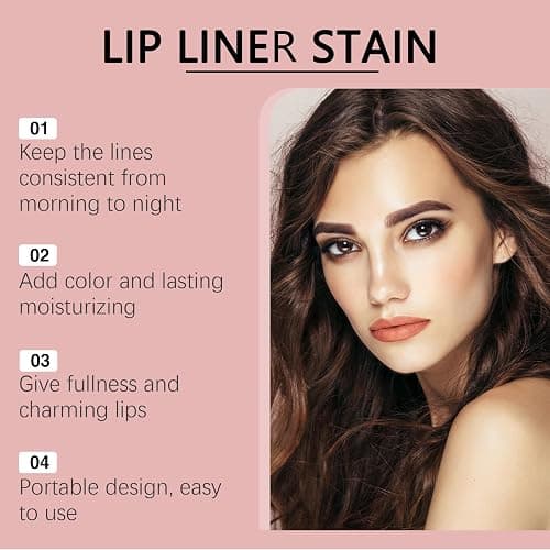 Peel Off Lip Stain Tattoo Set, 3 Colors Peel Off Lip Liner, Removable Lip Liner Set, Matte Finish Waterproof Lip Liner Pencil, Transfer-proof Peel Off Lip (3Colors/Set, B) thumbnail 6