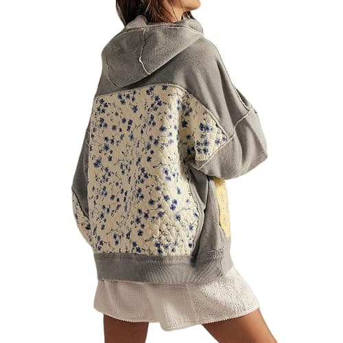 JINZIYINZI Hoodies for Teen Girls Long Sleeve Flower Hibiscus Graphic Print Pullover Sweatshirt Cute Floral Oversized Hoodie - Image 1