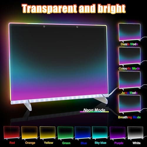 LED Note Board with Colors, 13.7"X10" 6 Modes & 8 Colors Acrylic Dry Erase Boards with Light, Include Adapter, Hanging Chain, Led Drawing Board for Kids with Stand,7 Markers, Spray Bottle thumbnail 4
