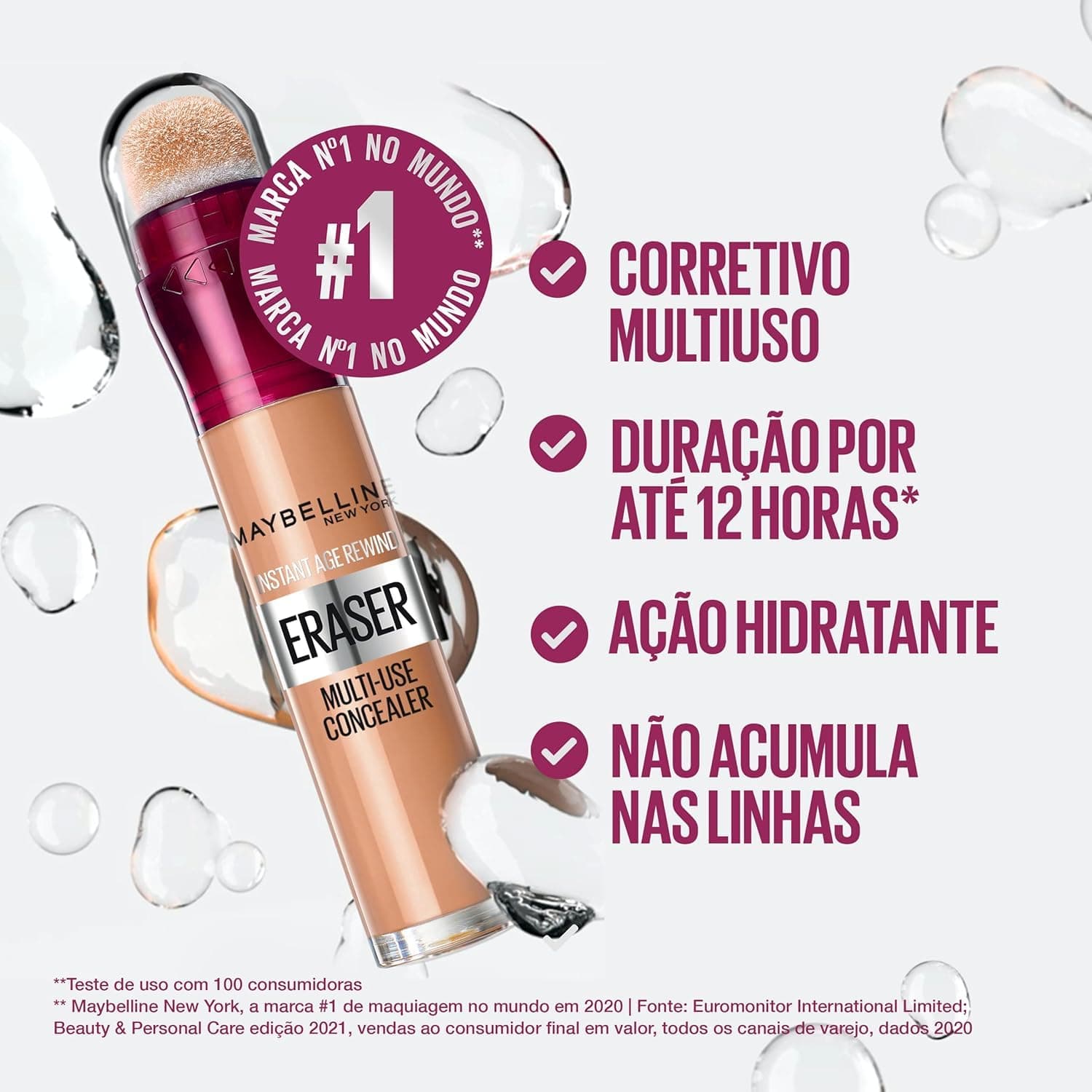 Maybelline NY Corretivo Líquido Eraser Instant Age Rewind 120 Light, 5.9ml thumbnail 3