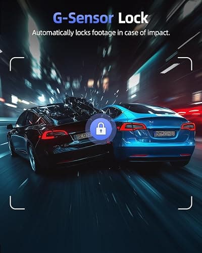 4K Dash Cam Front and Rear, 64GB SD Card, 1.5” IPS Display Car Camera, 5Ghz WiFi+App Control, Night Vision, 24H Parking Mode, G-Sensor, WDR, 170° Wide Angle, 4K+1080P Dual Dash Camera for Cars thumbnail 6