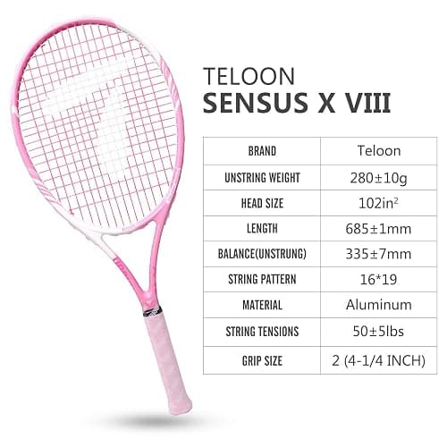 Teloon Tennis Rackets for Adults 2 pcs Recreational -27 inch Tennis Racquet for Men and Women College Students Beginner Tennis Racket.… thumbnail 6