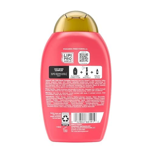 OGX Repair & Protect Bond Protein Repair Shampoo, Lightweight Hair Wash Cleanses & Targets Damaged Hair for Effective Bond Repair, Formulated without Parabens, 13 fl. oz thumbnail 6