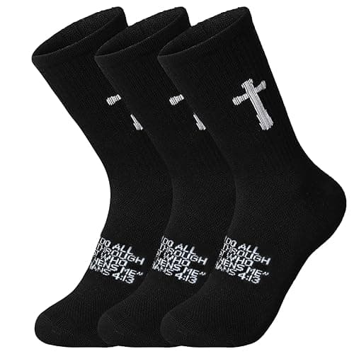 Ao Yee ZGL 3 Pairs Christian socks Prayer socks Birthday Gifts for Dad,Men Husband Grandp Fathers Day Christmas - Image 1