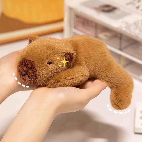 Ditucu Cute Palm-Sized Capybara Stuffed Animal Soft Capibara Plush Doll Small Plushies Toys Gifts for Kids Brown 7.8 inch - Image 1