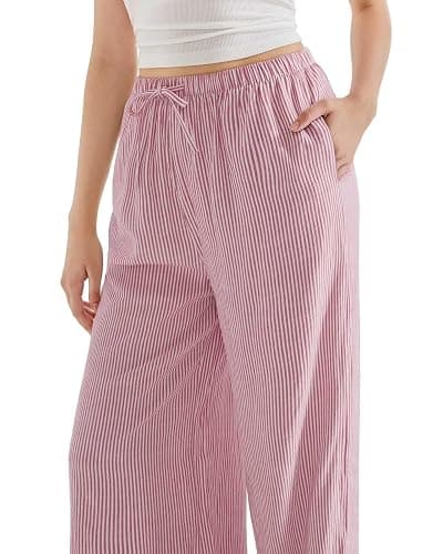 SUUKSESS Women Wide Leg Linen Pants with Pocket High Waisted Lounge Palazzo Pant thumbnail 3