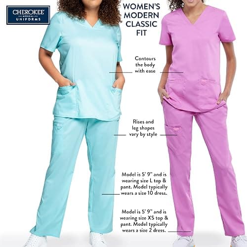 Cherokee Women Scrub Pant with Straight Leg Pull-on Pant Medical Bottom with 4 Pocket & 2-Way Stretch Fabric - WW110 - X-Small Tall - Hunter Green thumbnail 6