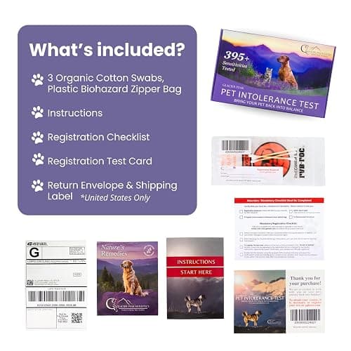 Glacier Peak Holistics, The Original Pet Intolerance Test - Screen for 395+ Food and Environmental Stressors, A Hair and Saliva Kit for Cat and Dog Sensitivities (Results in 7-10 Business Days) thumbnail 6
