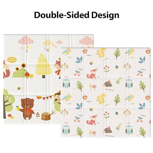 XVISHX Baby Play Mat, 50 x 50 Inch Play Mat Perfect for Use Baby Playpen, Foldable Baby Foam Playmat for Floor, Portable Waterproof Activity PlayMats for Babies, Infants and Toddlers thumbnail 5