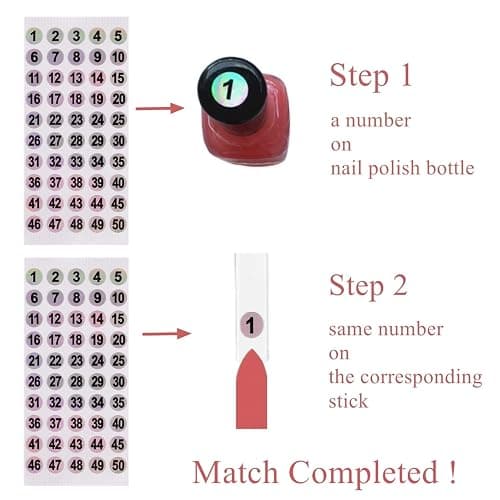 Nail Swatch Sticks with Ring for Nail Color Display Nail Art Supplies Nail Practice Samples (50pcs, transparent) thumbnail 2