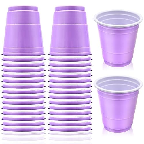 Yaure Joy 30 Pcs Disposable 2oz Shot Glasses Plastic Cups for Wedding, Graduation Party, Beer Sample Taste Serving, Birthday (Light Purple) - Image 1